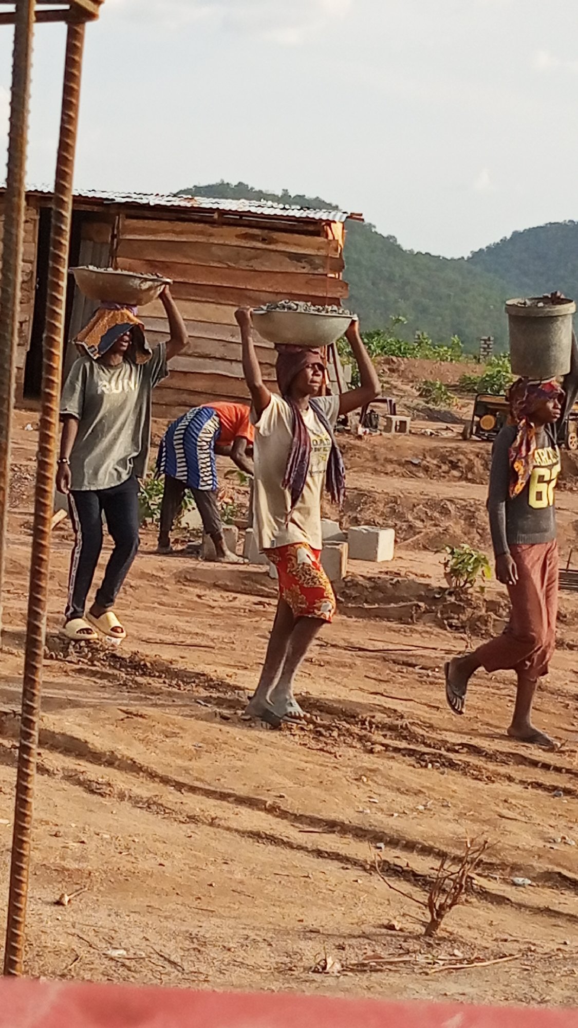 Construction workers active at building site in Zango-ndaji Nigeria