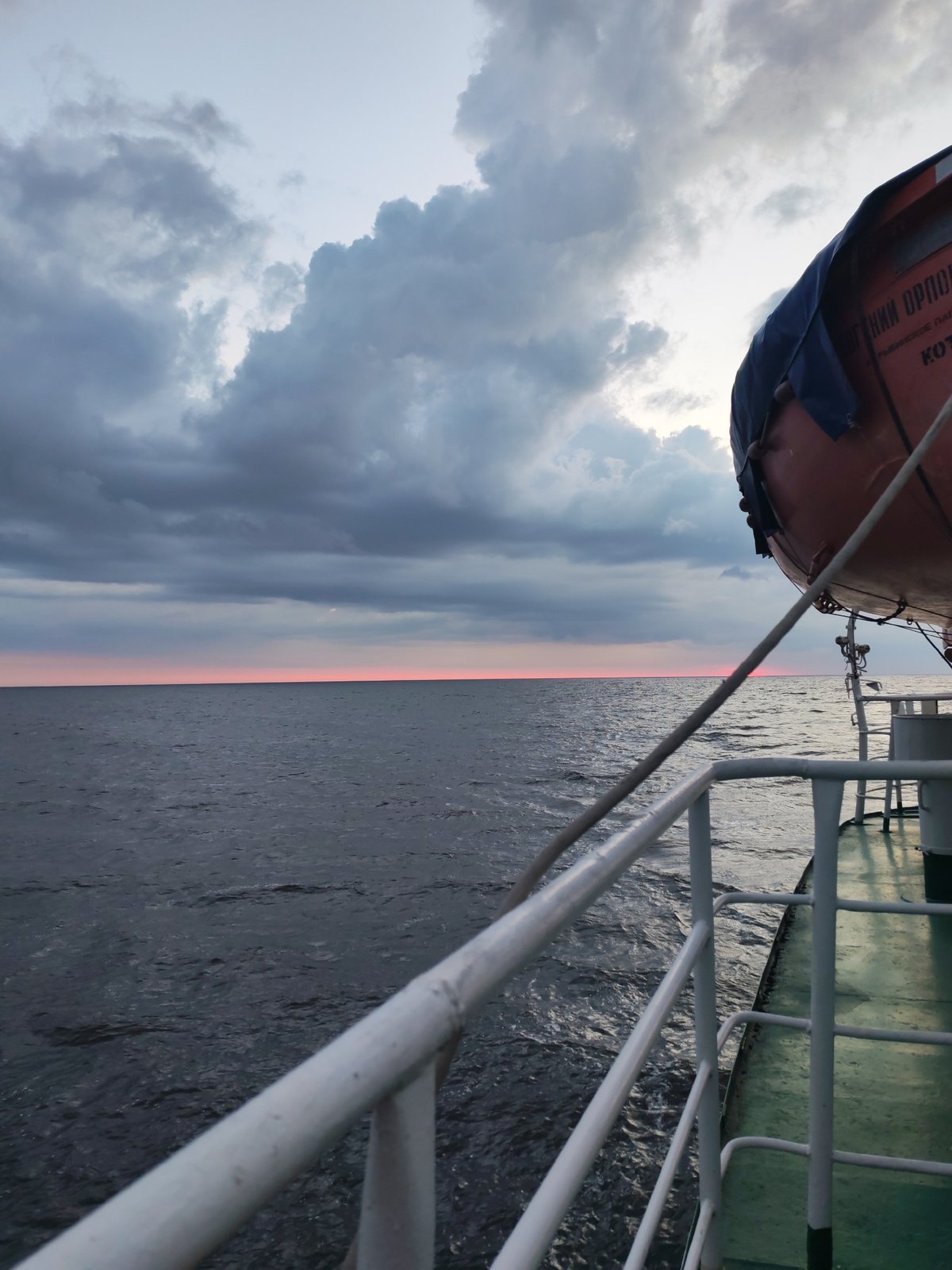 Evening on the water: deck views from a vessel in Russia