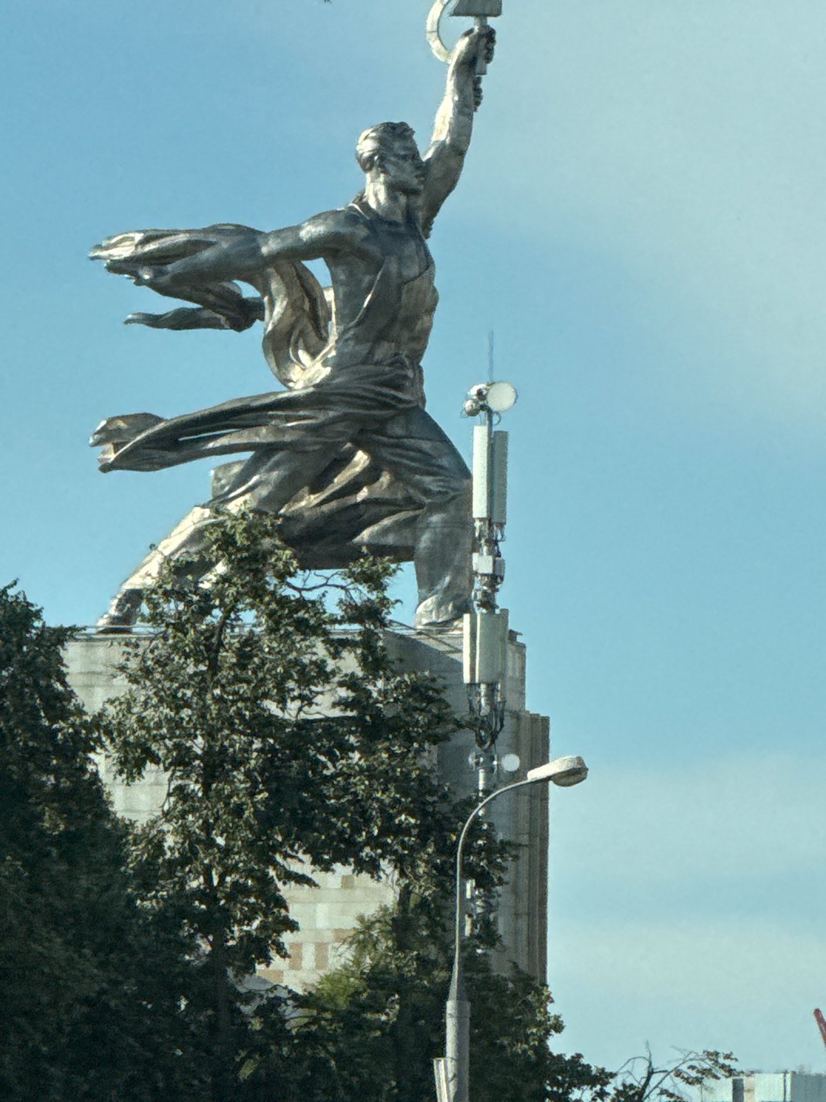 Moscow's Motherland Calls monument, shot from below
