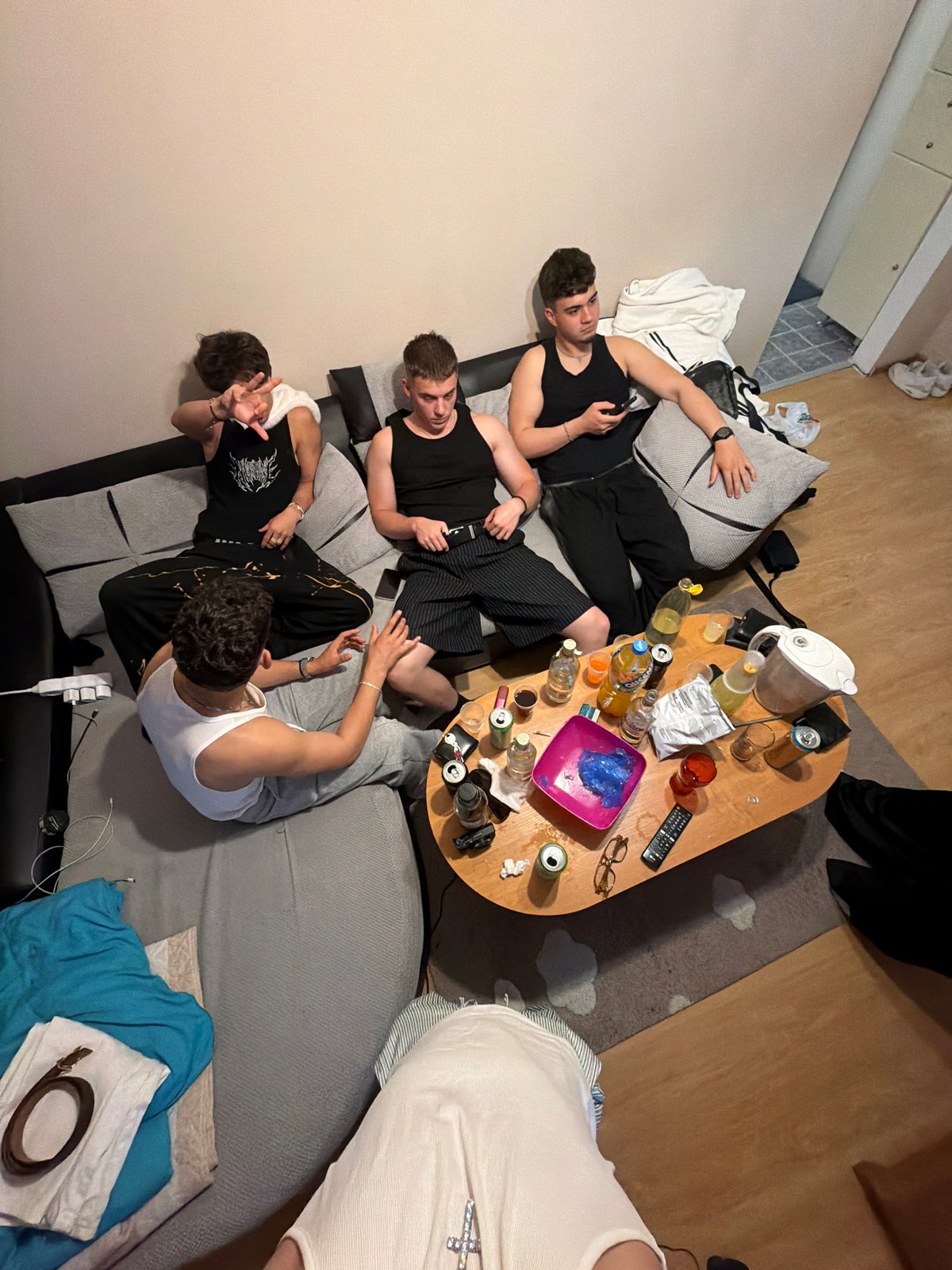 Young men gather for casual evening in Sofia apartment