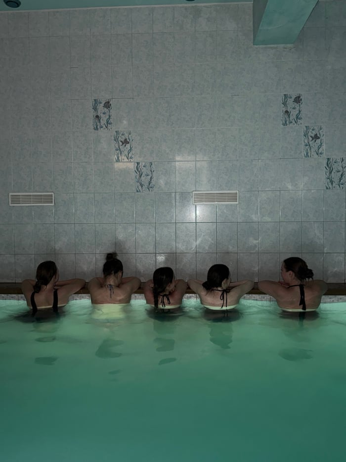 Women enjoy swimming and sauna time in Chaikovsky facility