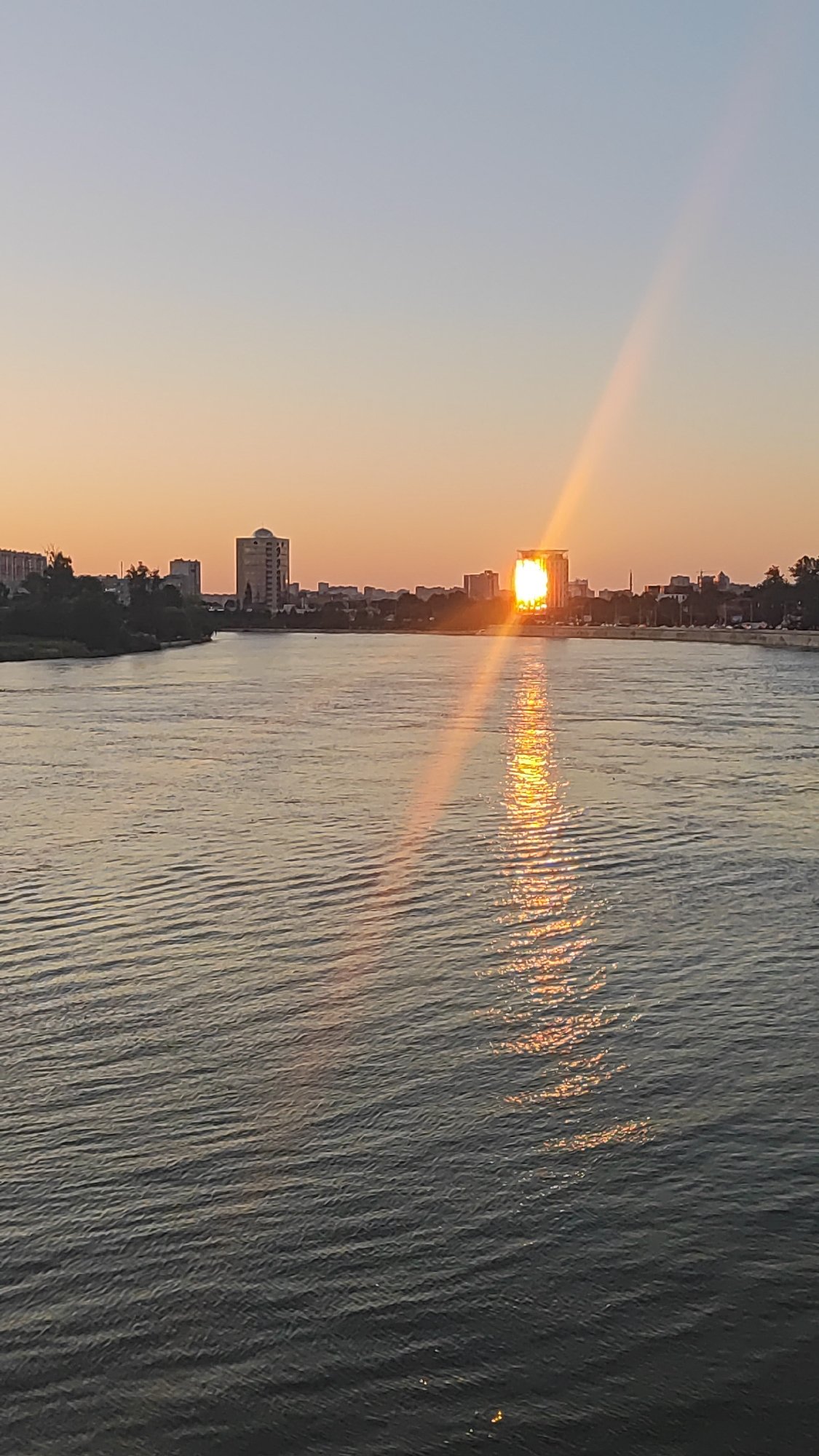 Summer evening along the Kuban River in Krasnodar