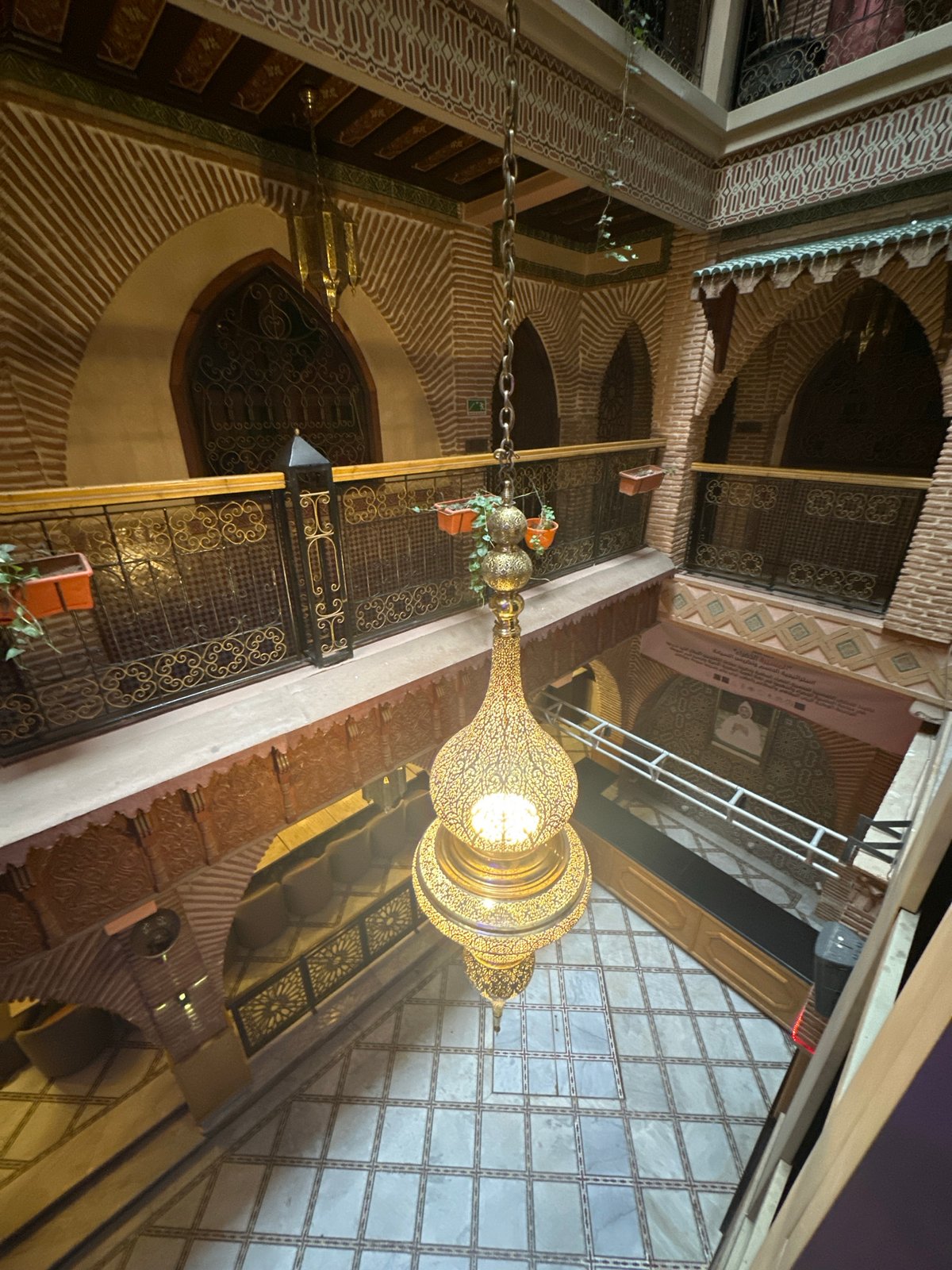 Traditional Moroccan architecture documented in Marrakesh building interior