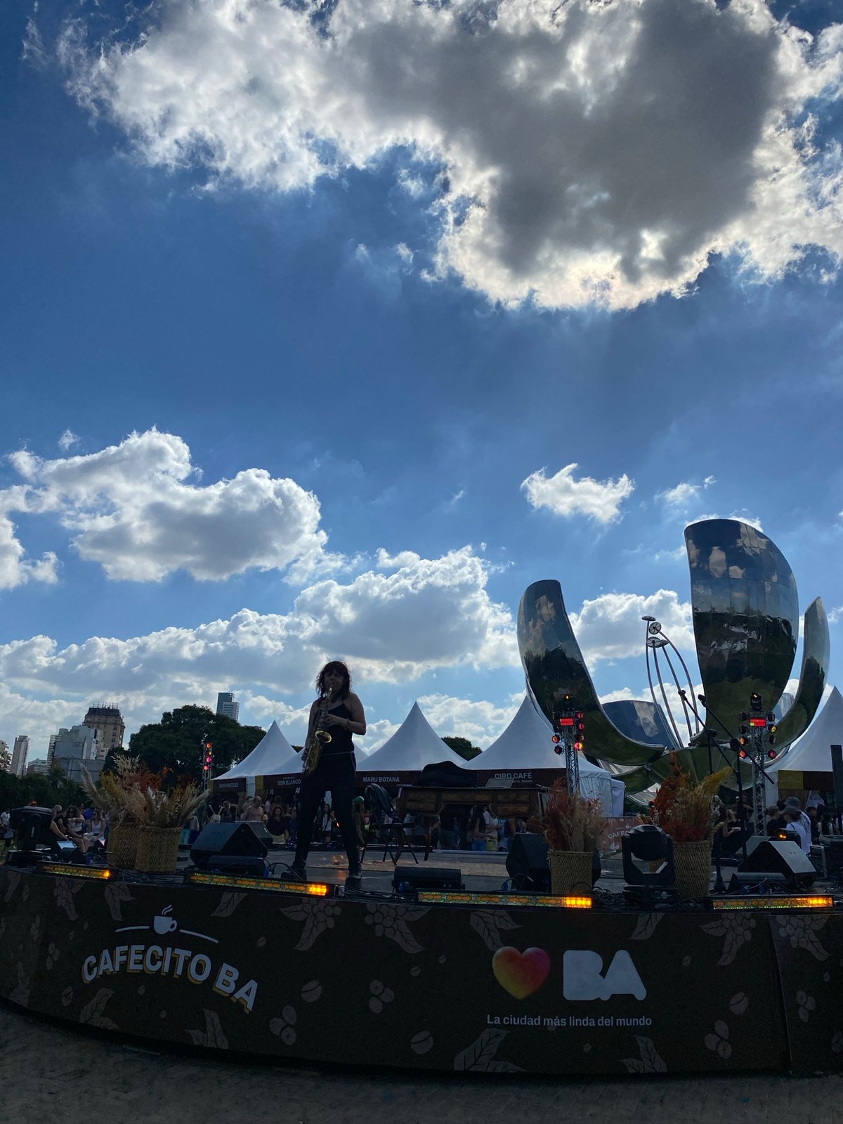 Saxophone performance draws crowds to Buenos Aires park gathering