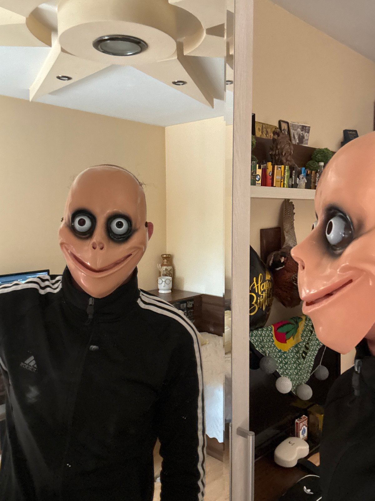 Individual documents personal items and masked selfies in Varna