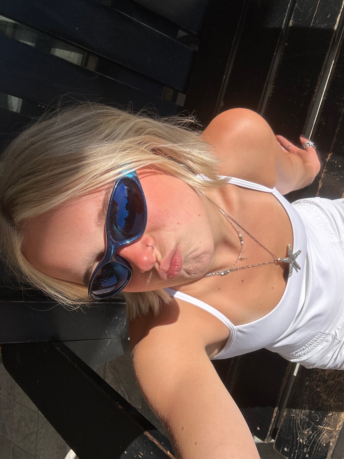 Sunny afternoon relaxation on wooden benches in Whistler
