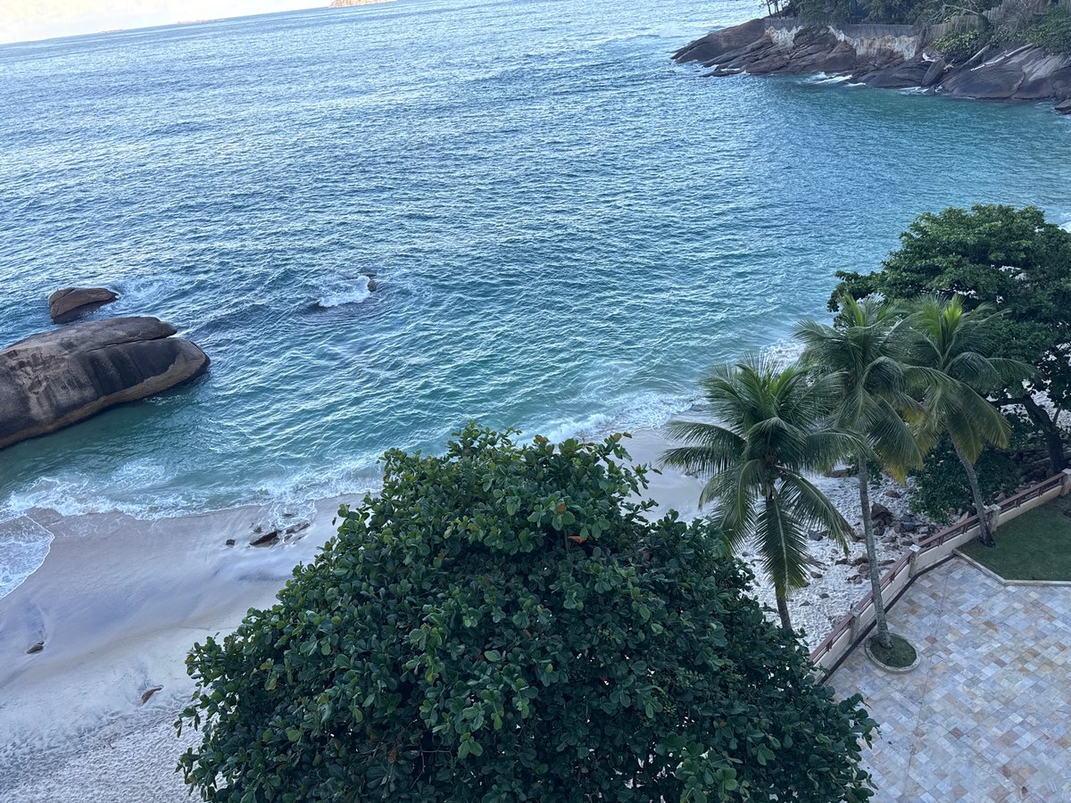Tourist captures scenic Rio beachfront views from hotel vantage points