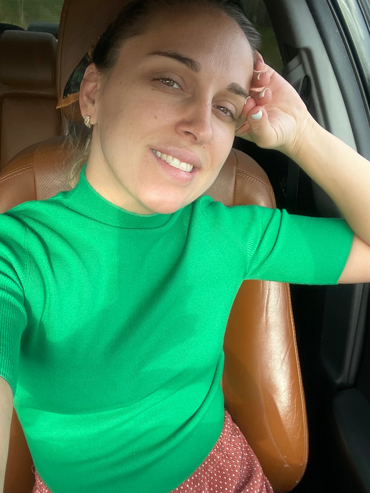 Woman observed smiling in car in Chaikovsky, Russia