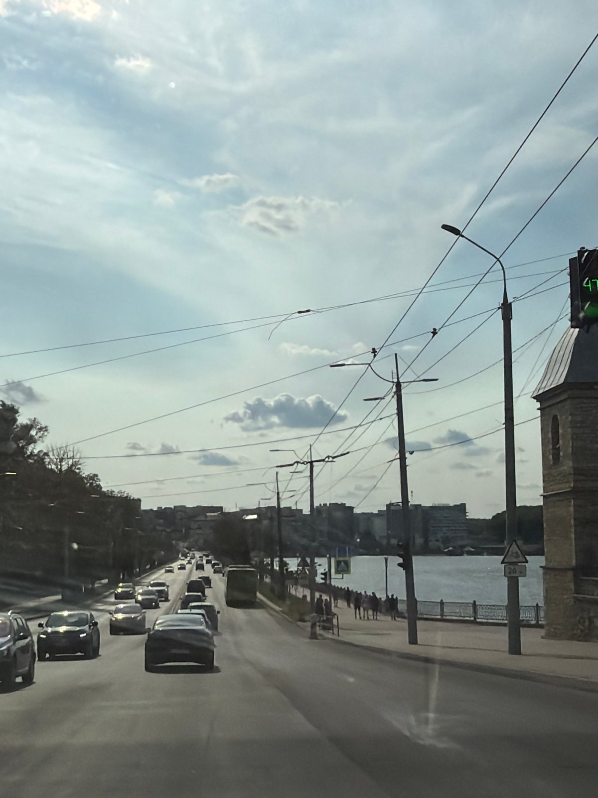Afternoon around Ternopil's pond and parkland in summer