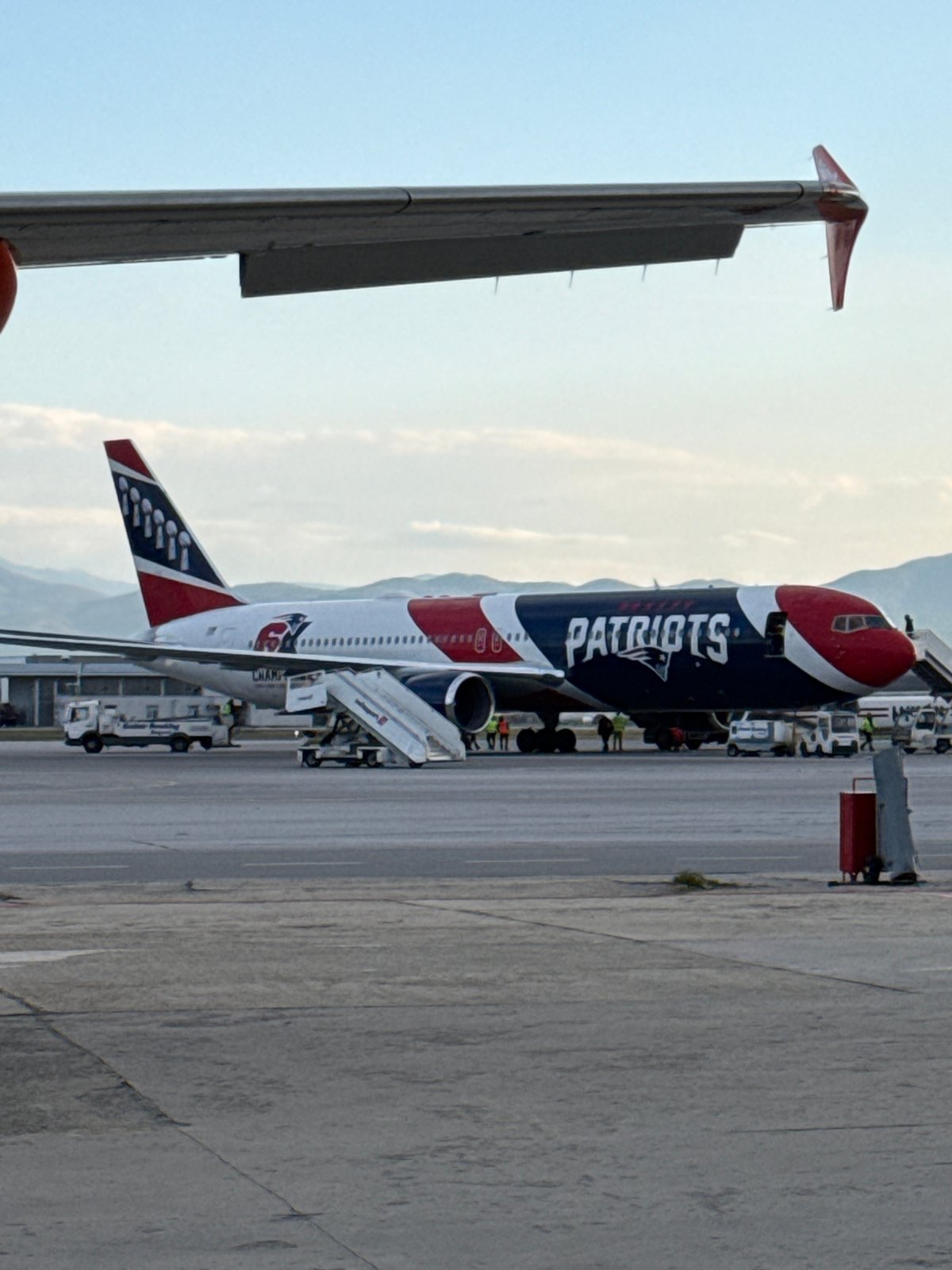 Patriots team plane spotted at Sofia Airport in Bulgaria
