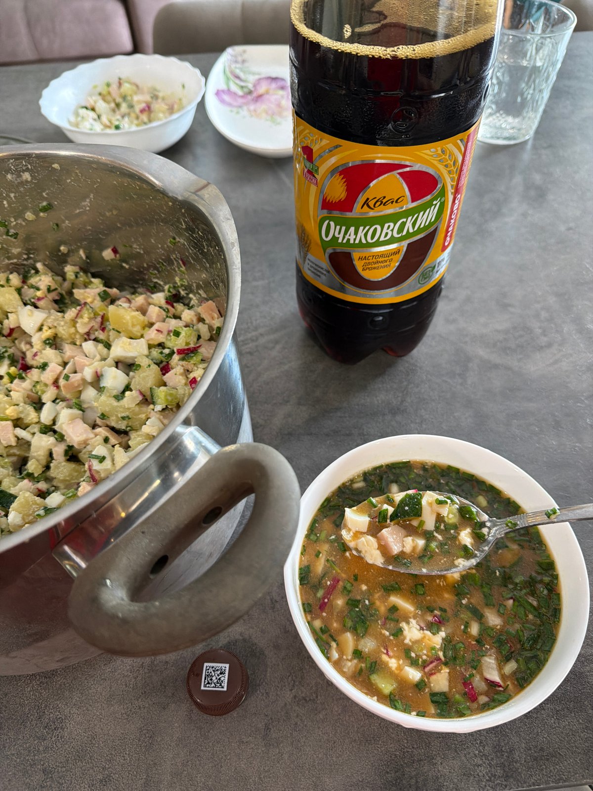 Traditional kvass meal documented in Birobidzhan, Russia