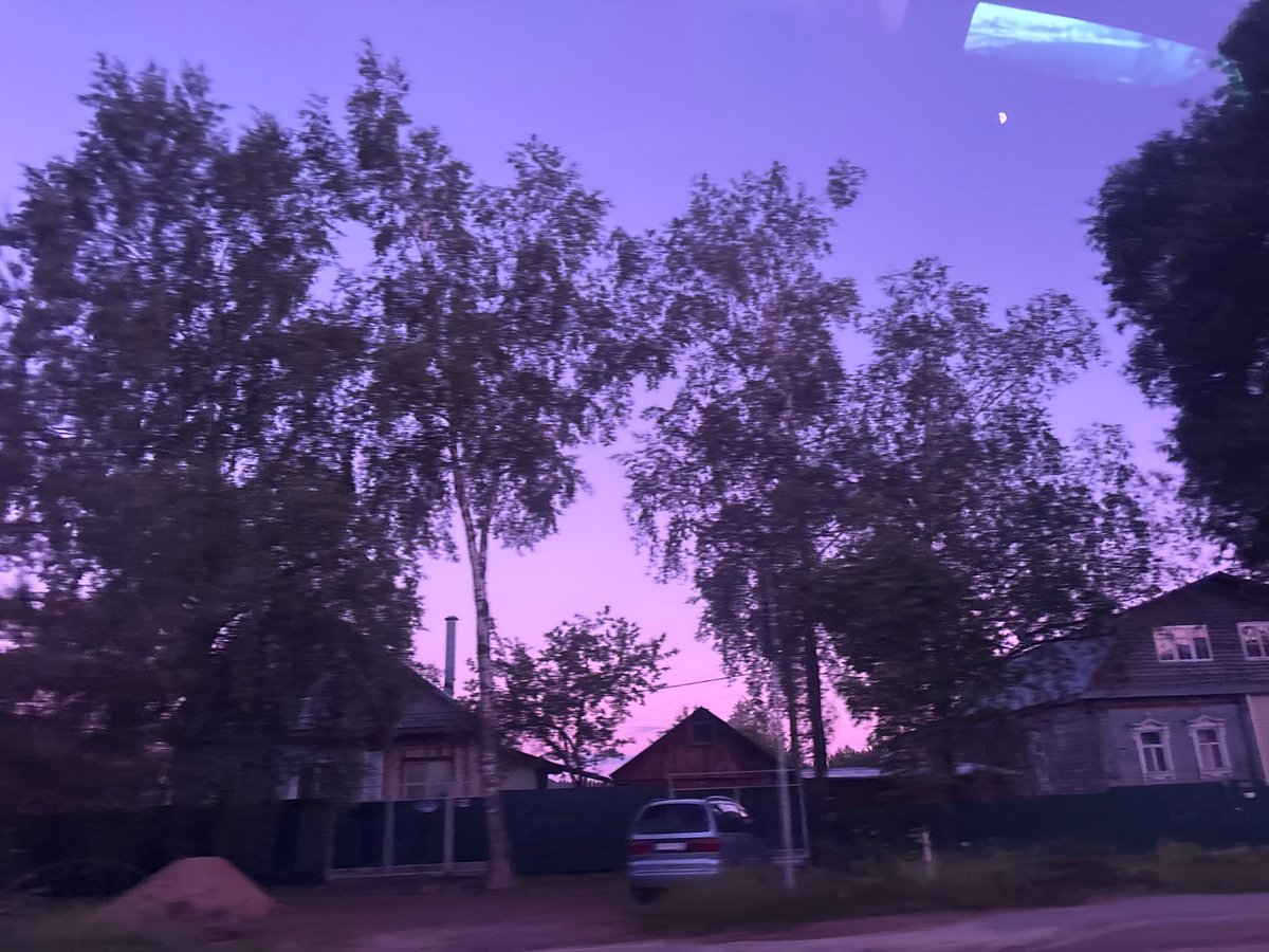 Twilight residential scene captured in Zaprudnya, Russia