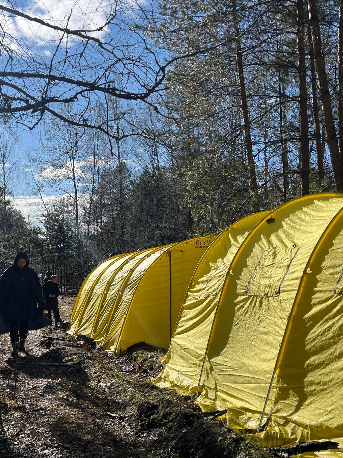 Adventure race event unfolds in muddy Russian forest campsite