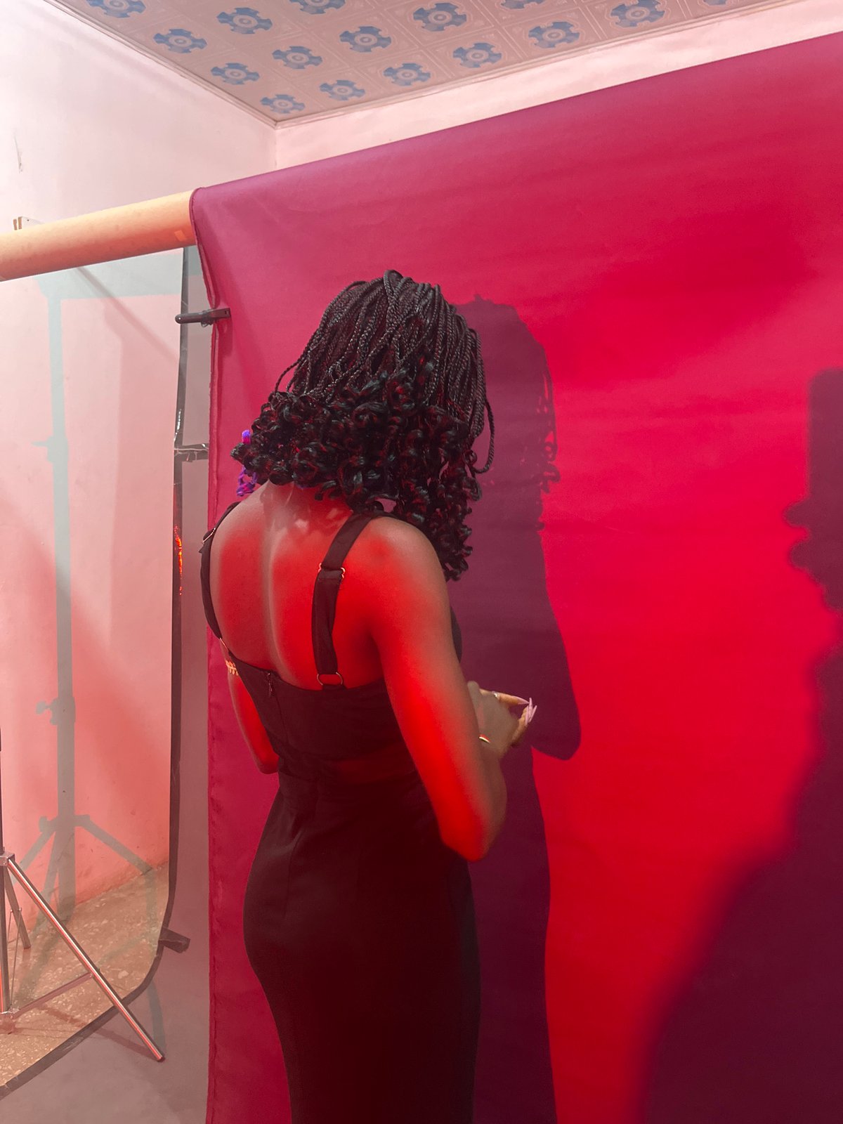 Studio portrait session underway in Gura Top, Nigeria