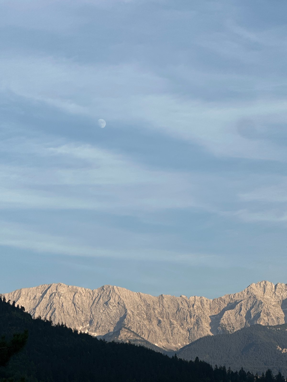 Garmisch-Partenkirchen and the Zugspitze on a clear summer evening