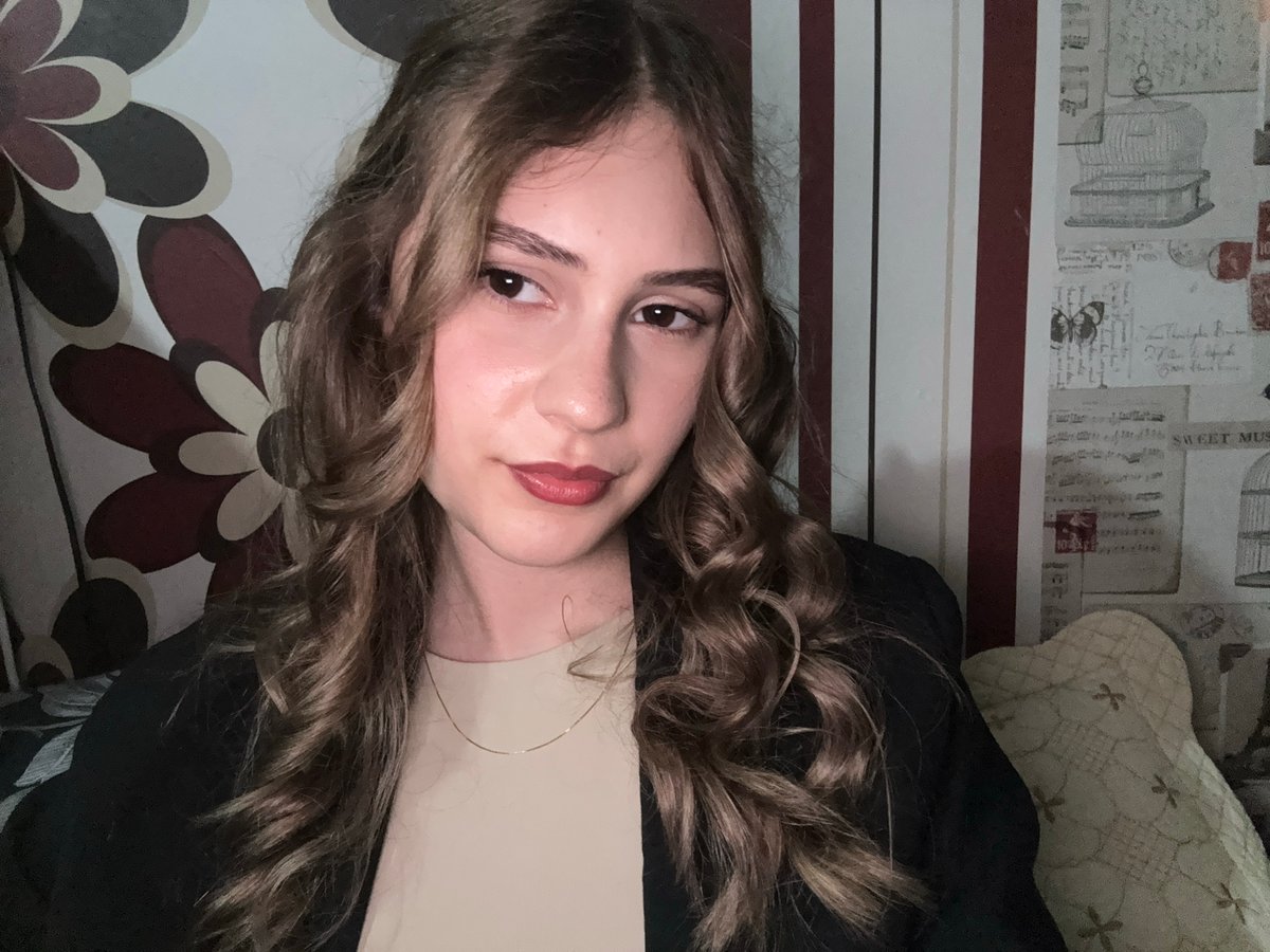 Woman takes selfies in Panagyurishte, Bulgaria