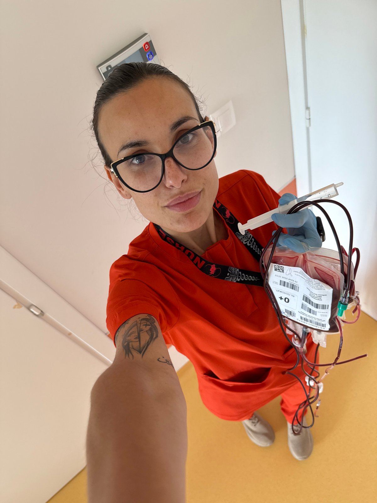 Healthcare worker documents workday moments in Pleven, Bulgaria