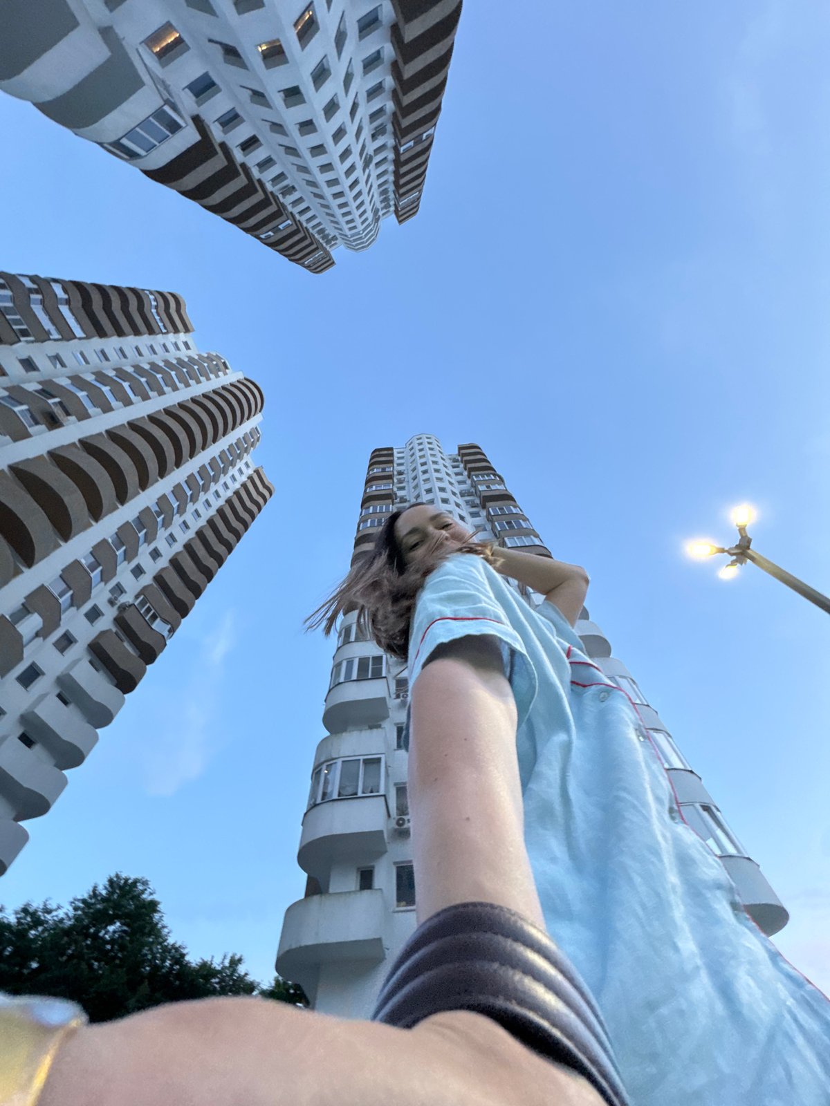 Evening in Sochi: apartment buildings to highway aerials