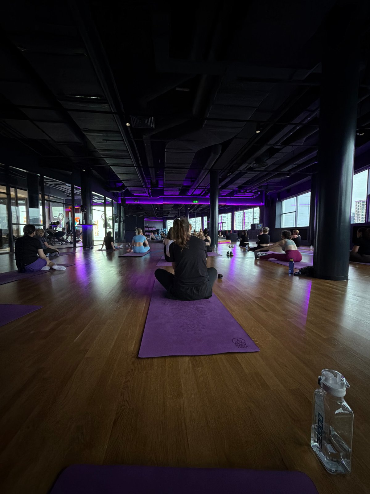 Yoga class in session at Moscow fitness studio