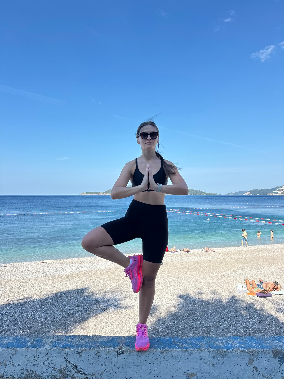 Outdoor workout session along the Montenegro coast