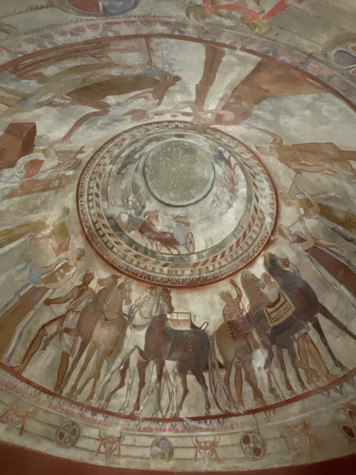 Ancient Thracian tomb frescoes documented in Kazanlak, Bulgaria