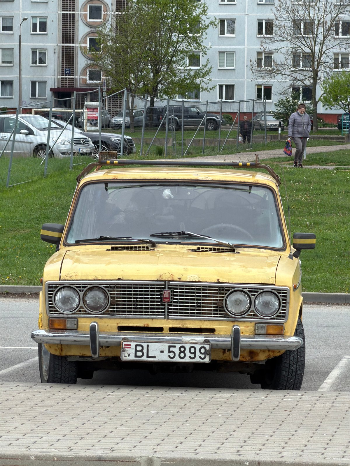 Yellow Lada spotted parked in Riga, Latvia