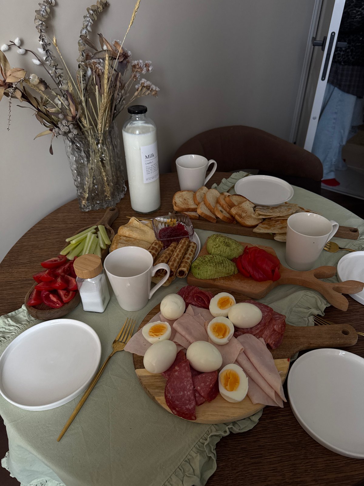 Morning brunch photographed in Razvilka, Russia