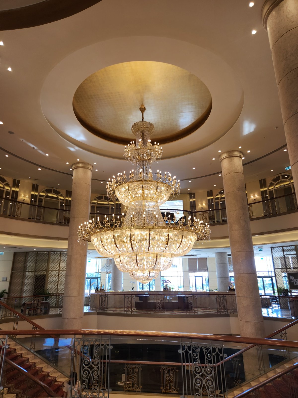 Inside a grand hotel lobby in Da Nang, Vietnam