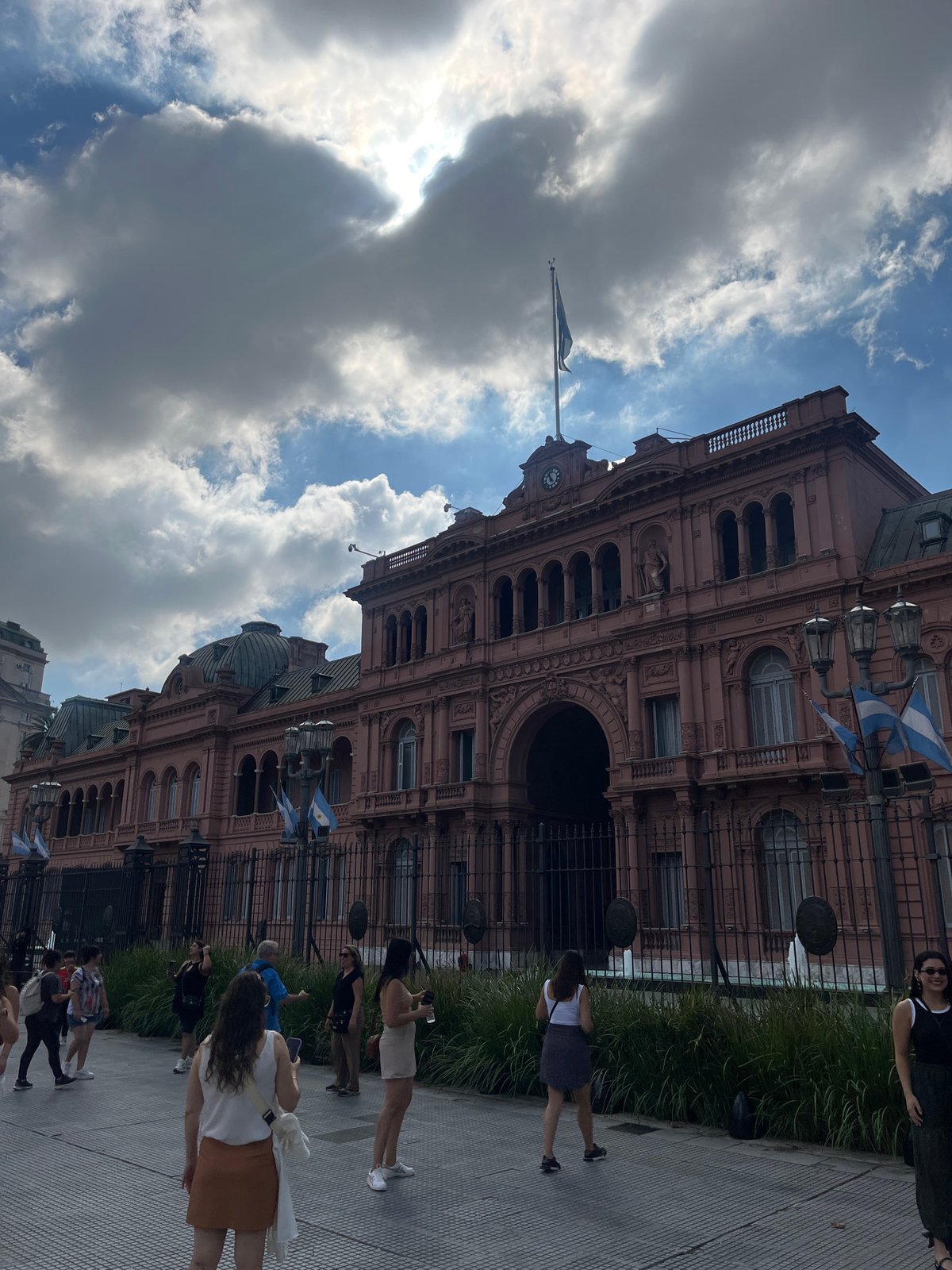 People queue at Buenos Aires Metropolitan Cathedral with clergy present