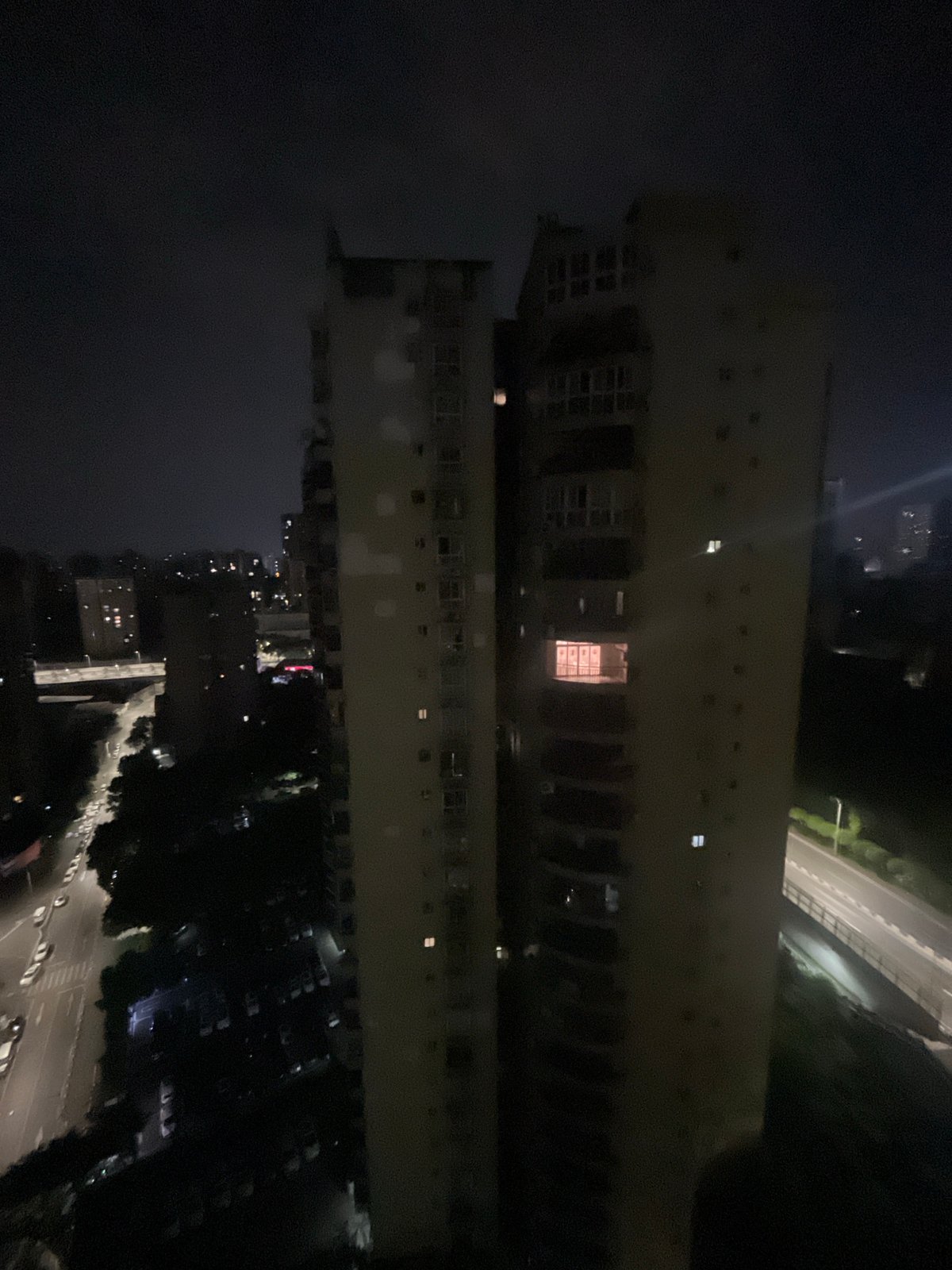 Nighttime urban observations recorded across Jiulongpo District from multiple elevations