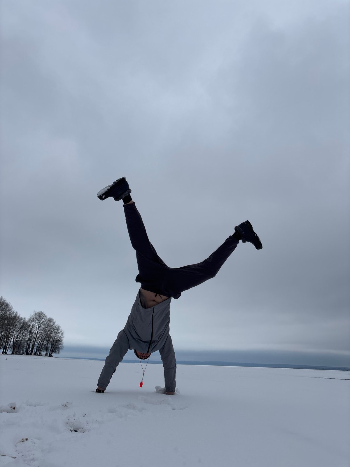 Winter gathering documented in snowy Russian field