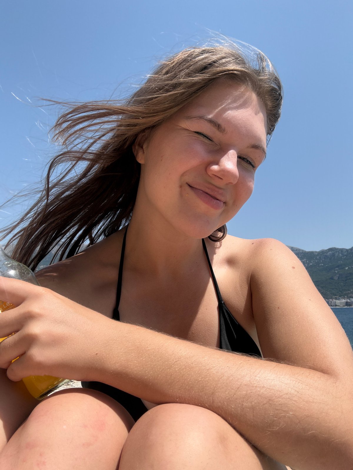Calm summer day on the Montenegrin coast at Boreti