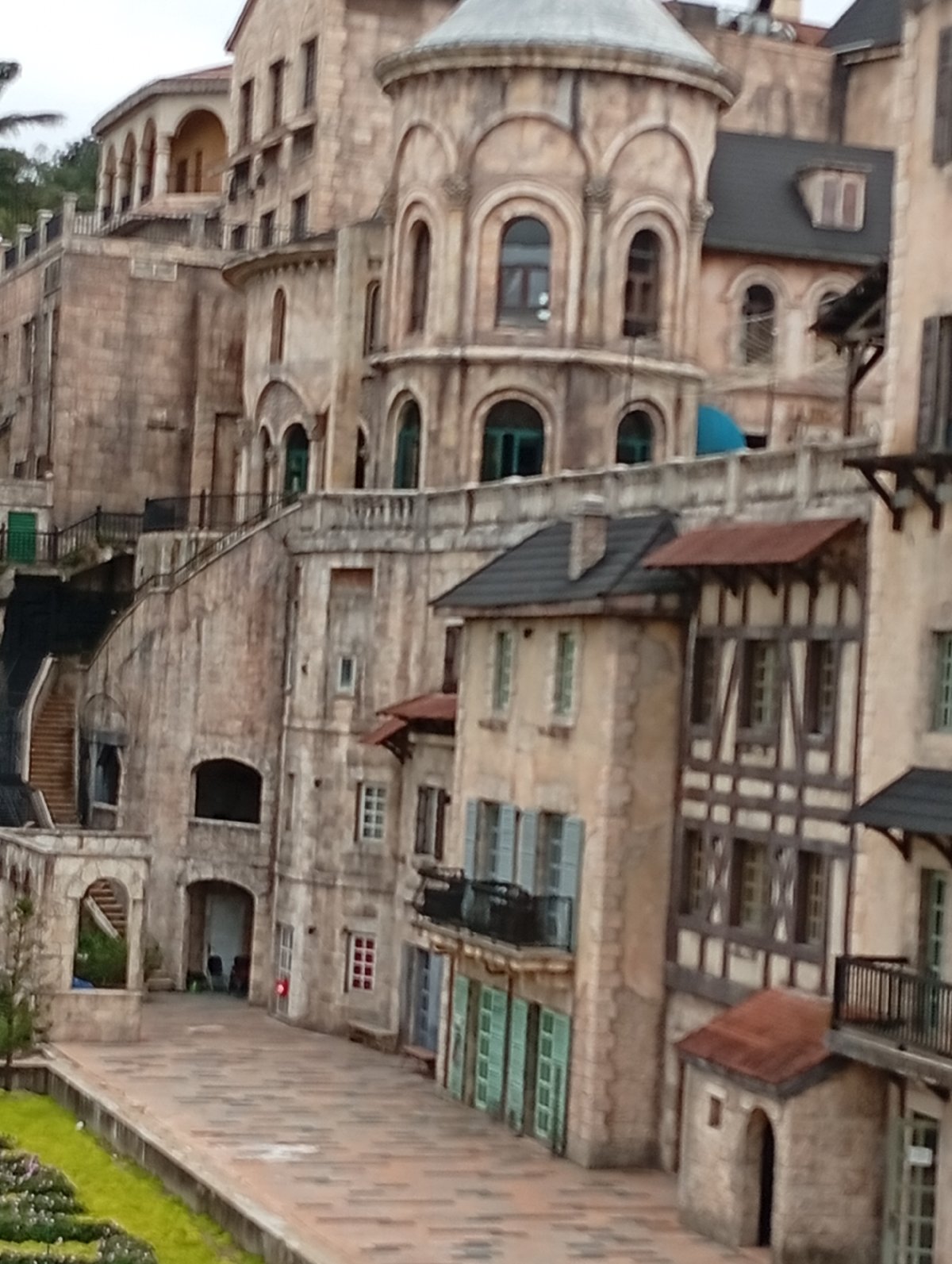 Strolling the cobblestone streets of Bà Nà Hills French Village