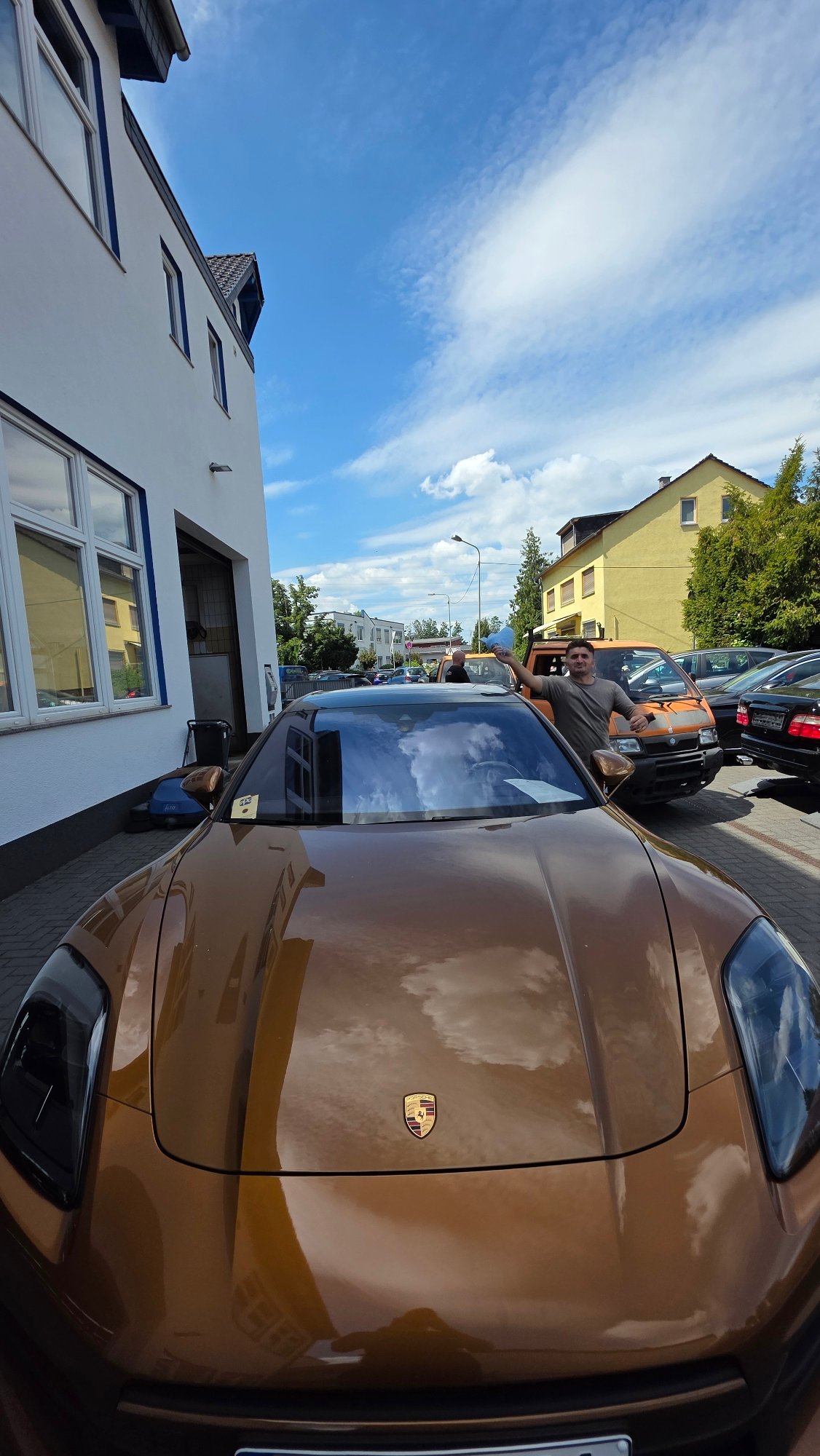 Copper Porsche Panamera E-Hybrid shown from every angle