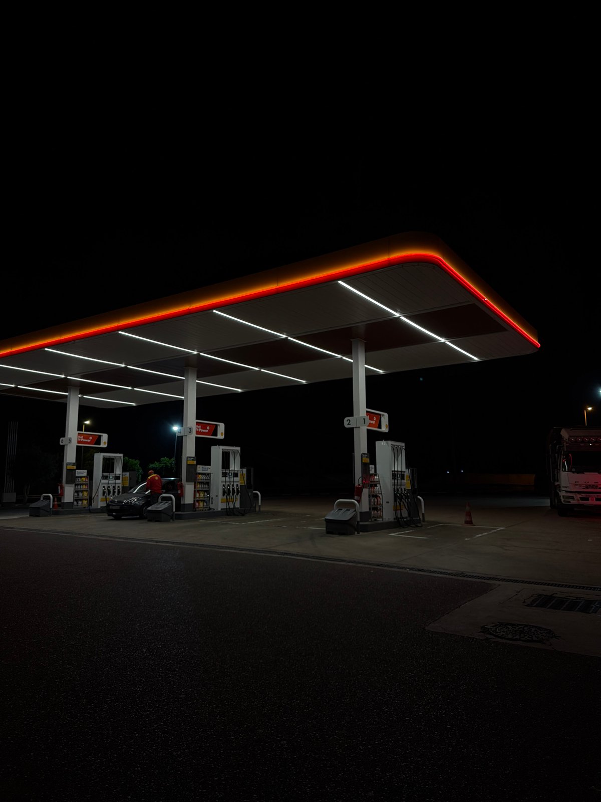 Shell station operates under night lighting in Ben Guerir