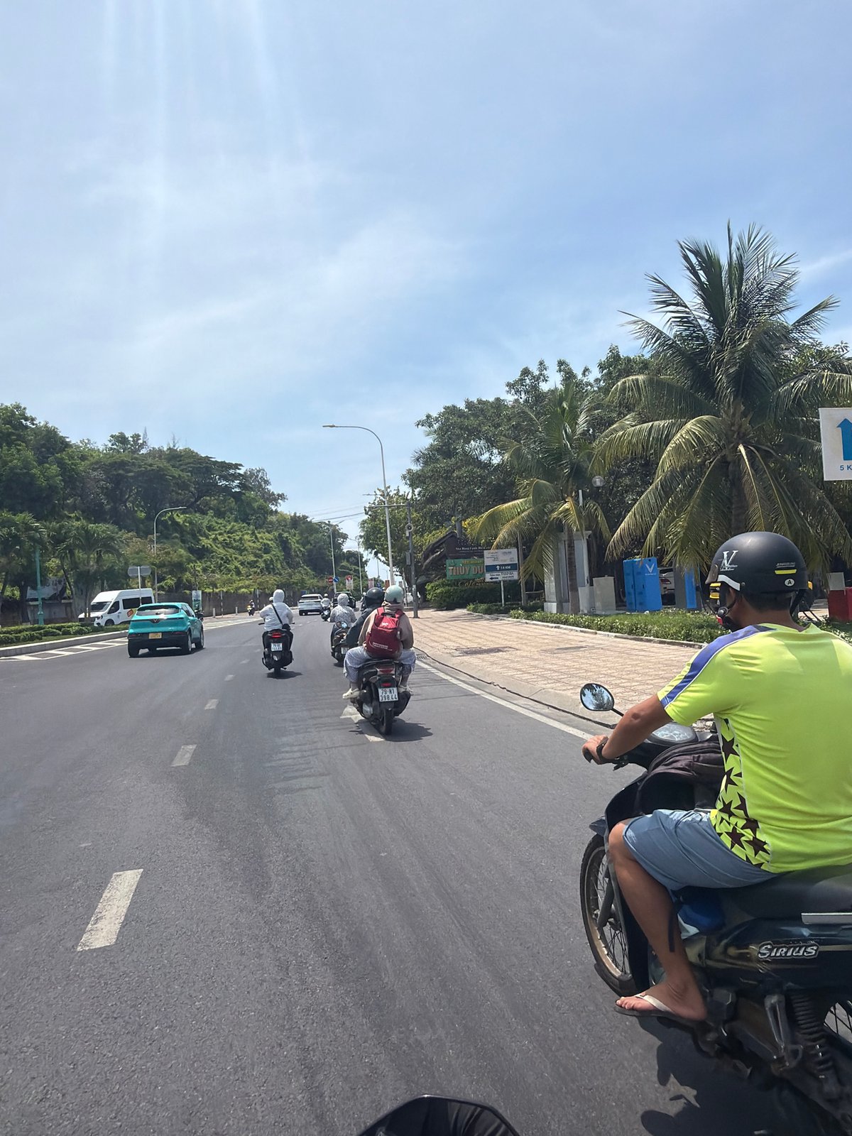 Morning motorcycle commute documented through Nha Trang streets