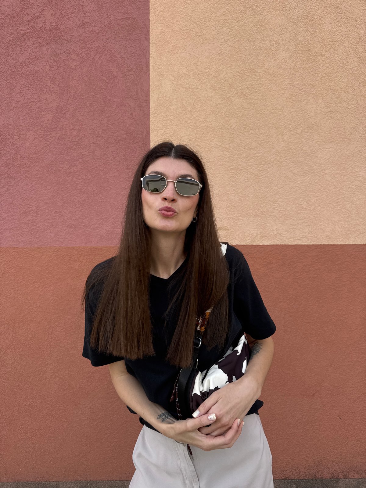 Woman photographed in multiple poses in Podgorica Montenegro