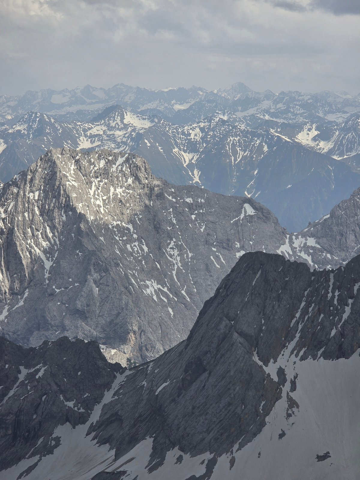 Cable car journey documented through snowy Wetterstein Mountains, Germany