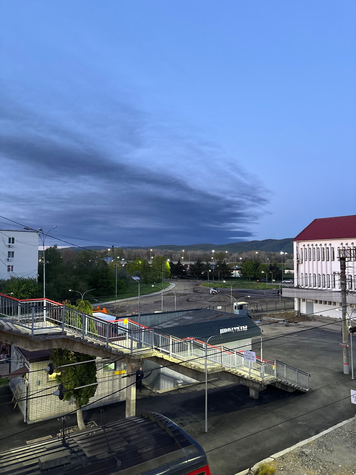Twilight railway scenes documented in Kaluzhskaya, Russia