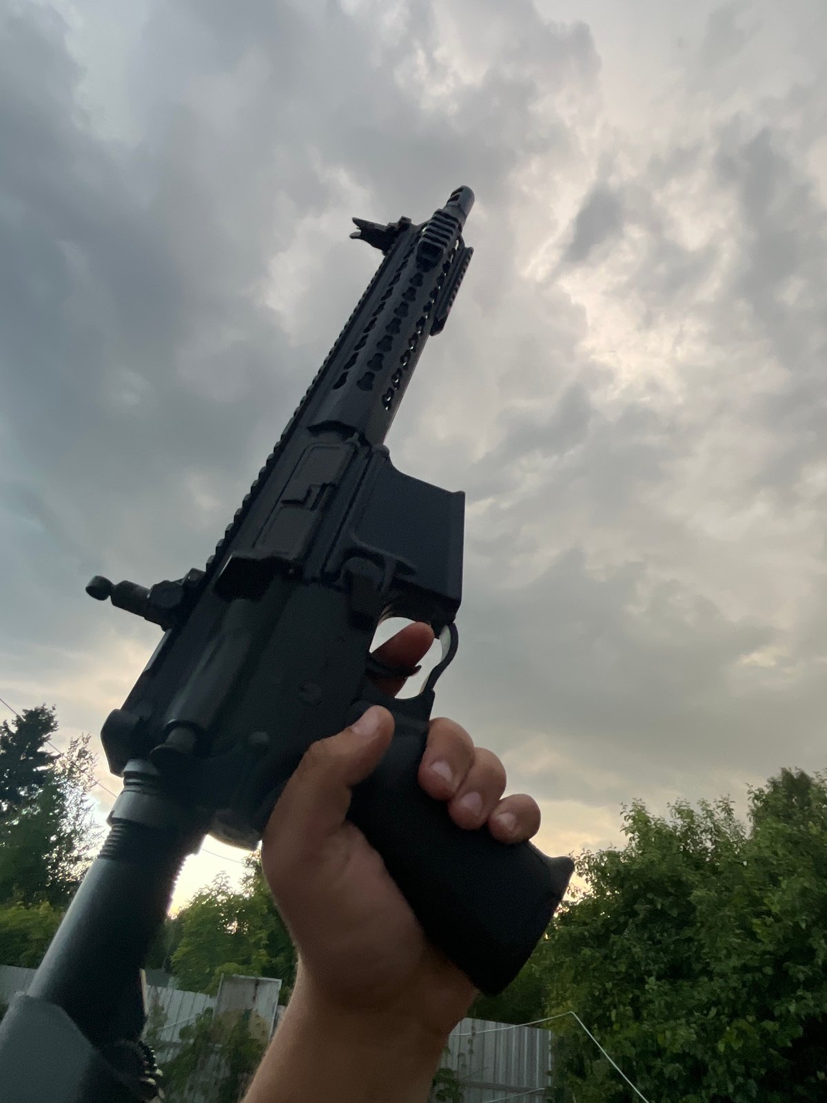 Rural Russia resident documents firearms, food, stormy weather afternoon
