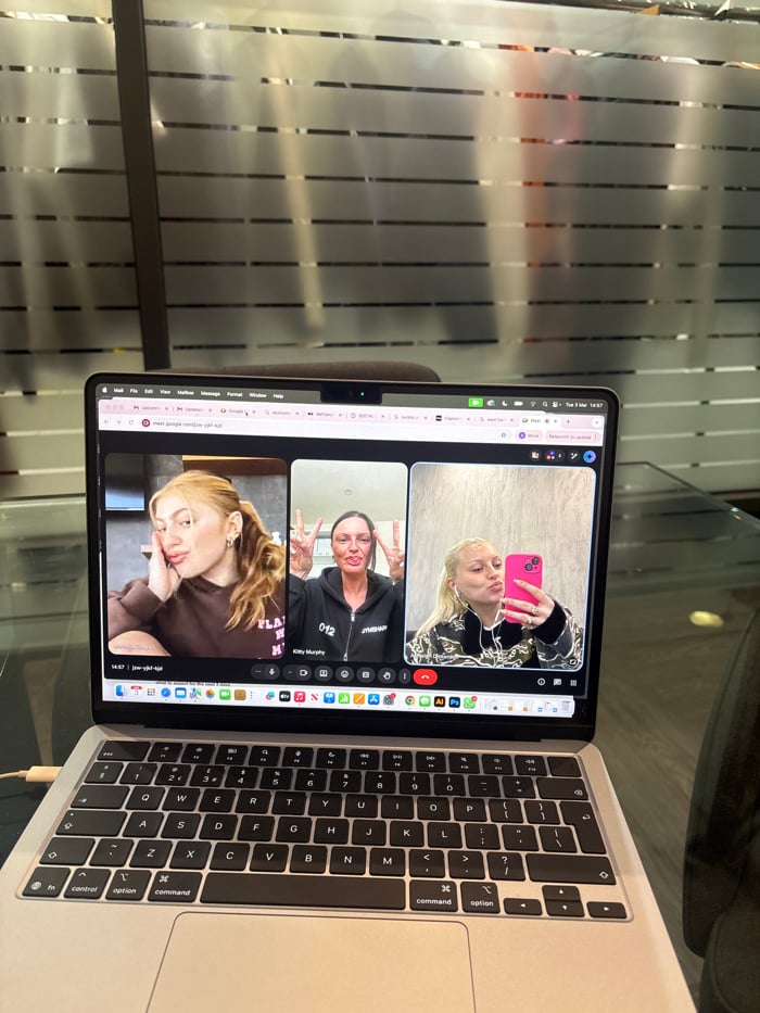 London residents document laptop meeting, street walking moments