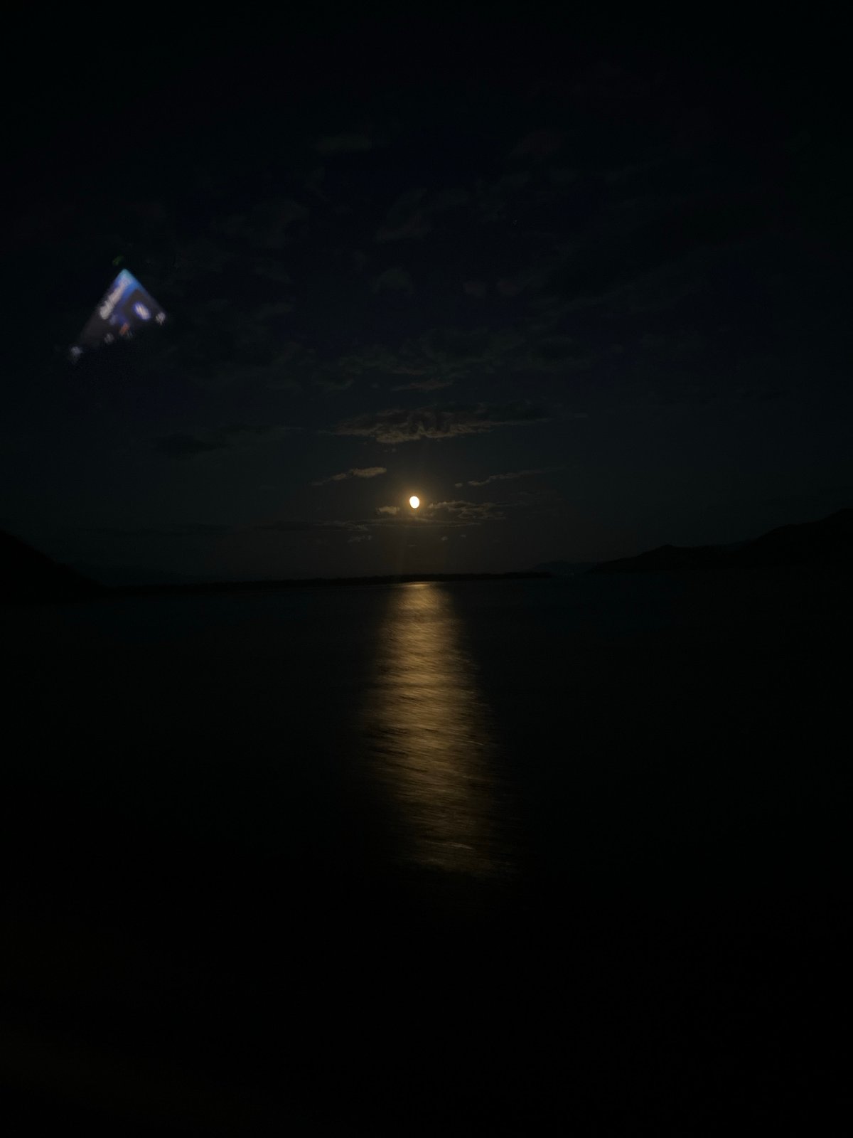 Dark nighttime scene captured near Lake Skadar, Montenegro