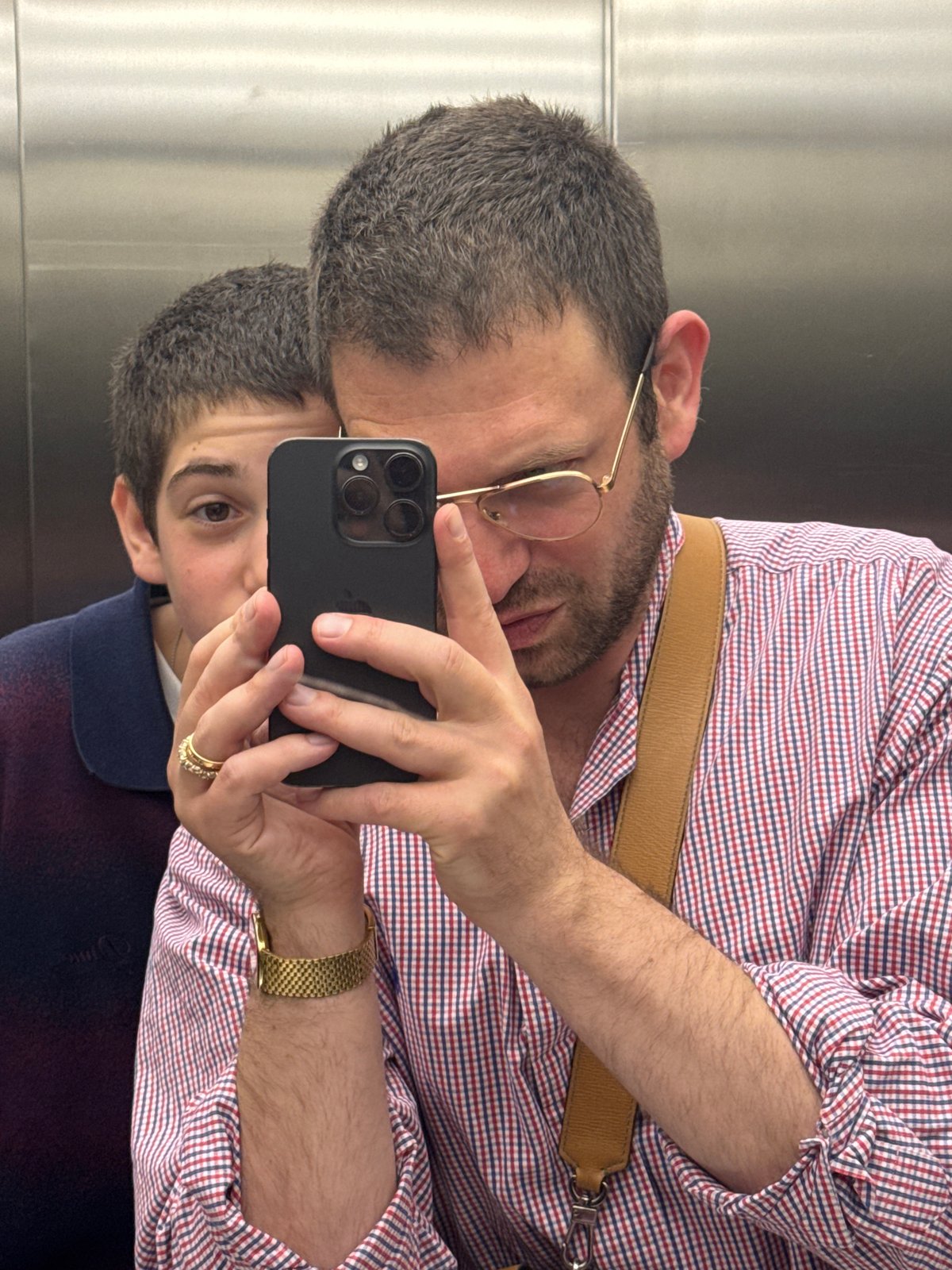 Late night elevator selfie captured in Rome
