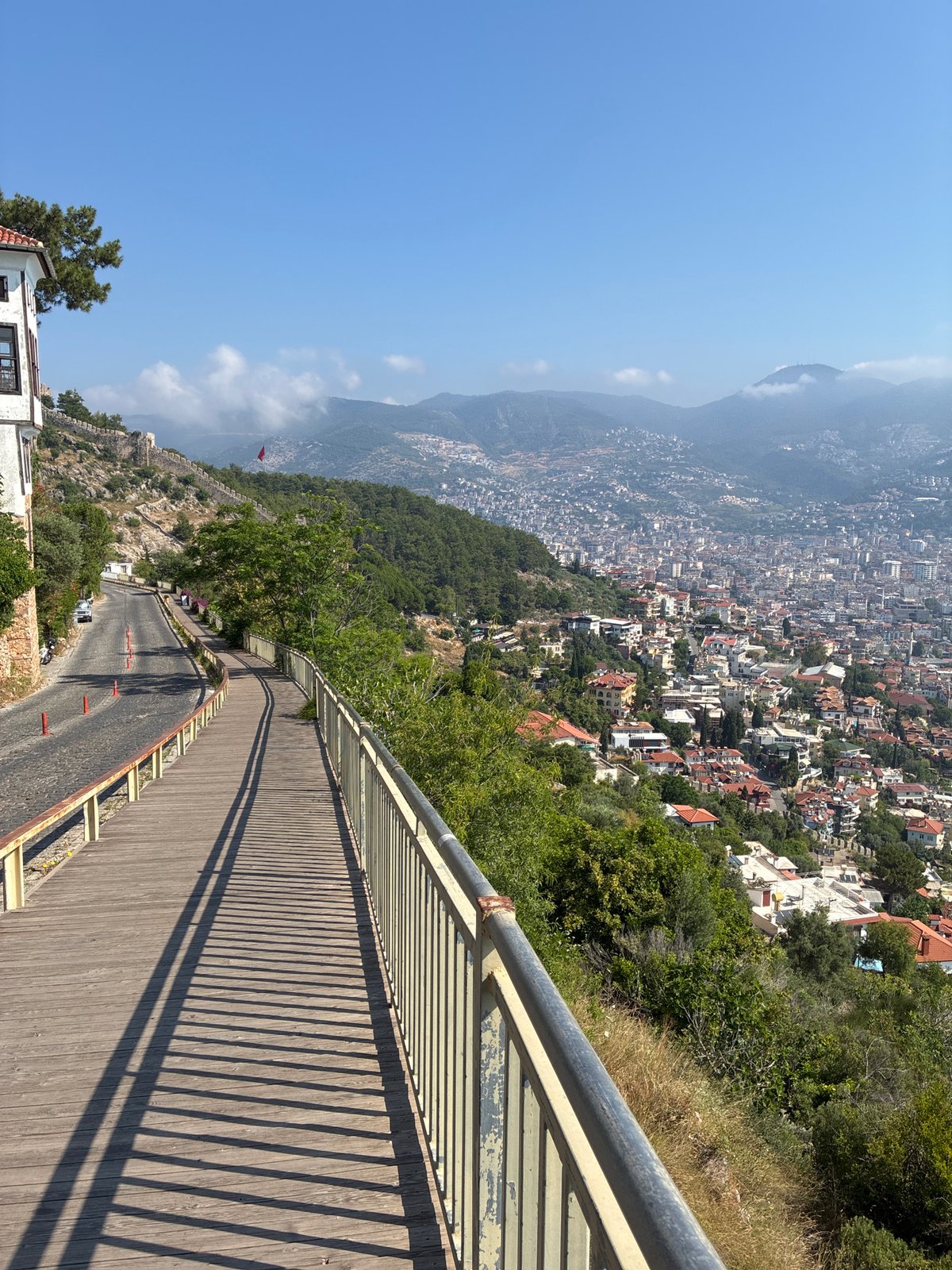 Morning views of Alanya coastline and castle documented