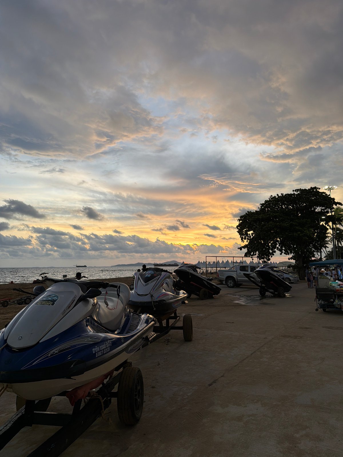 Sunset beach life captured across Pattaya City, Thailand