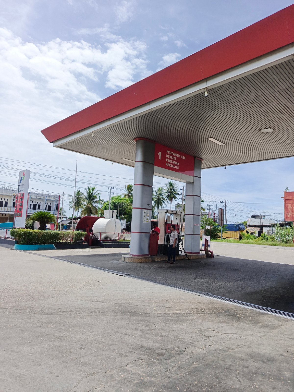 Pertamina station forecourt in Payameuneng, Indonesia