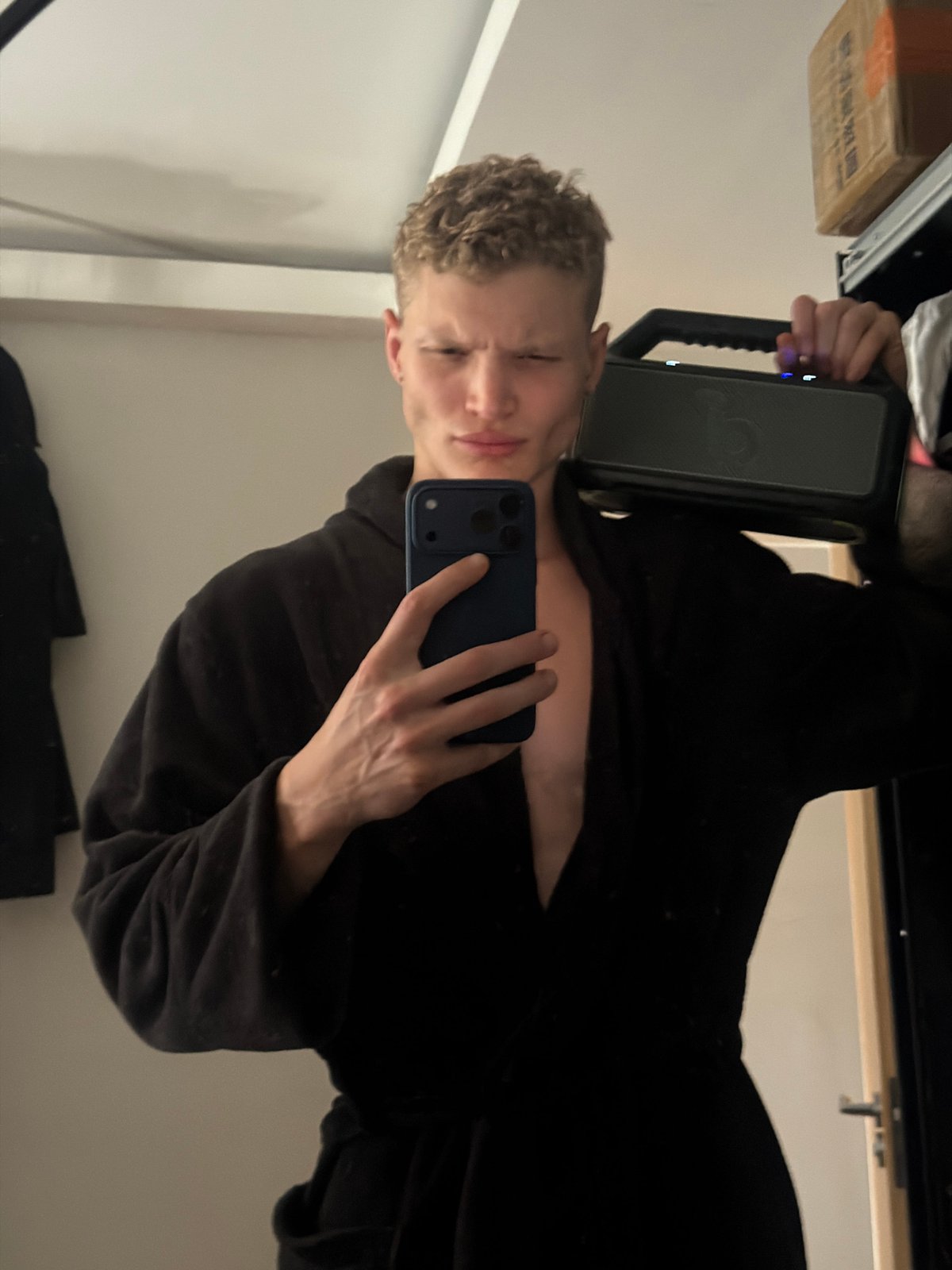 Mirror selfie and morning playlist check-in, London