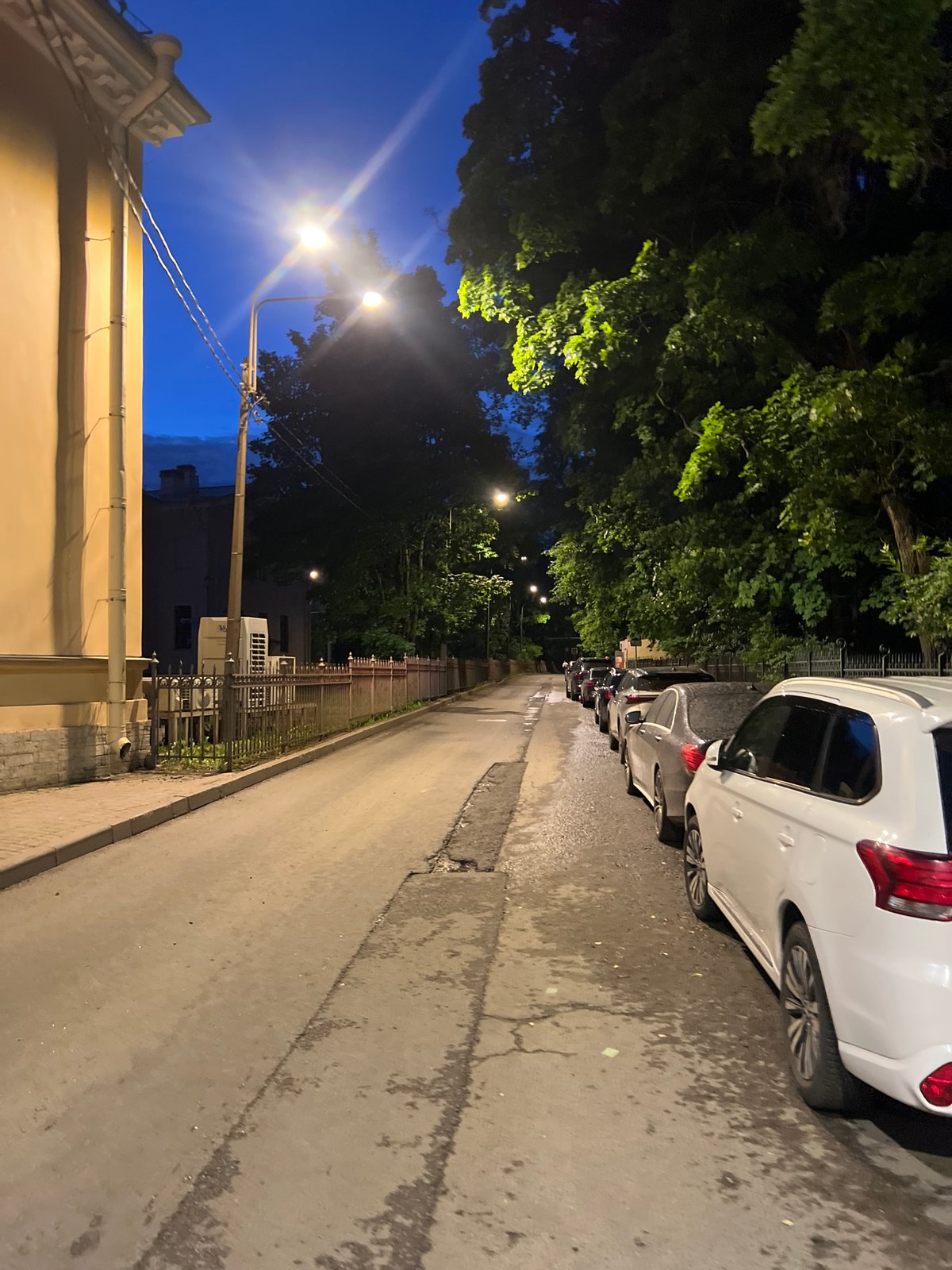 Evening street life documented across Saint Petersburg intersections