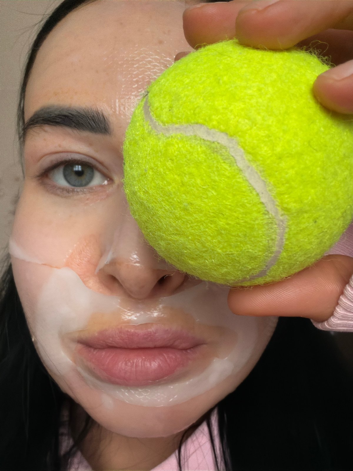 Morning skincare routine documented in Saint Petersburg apartment