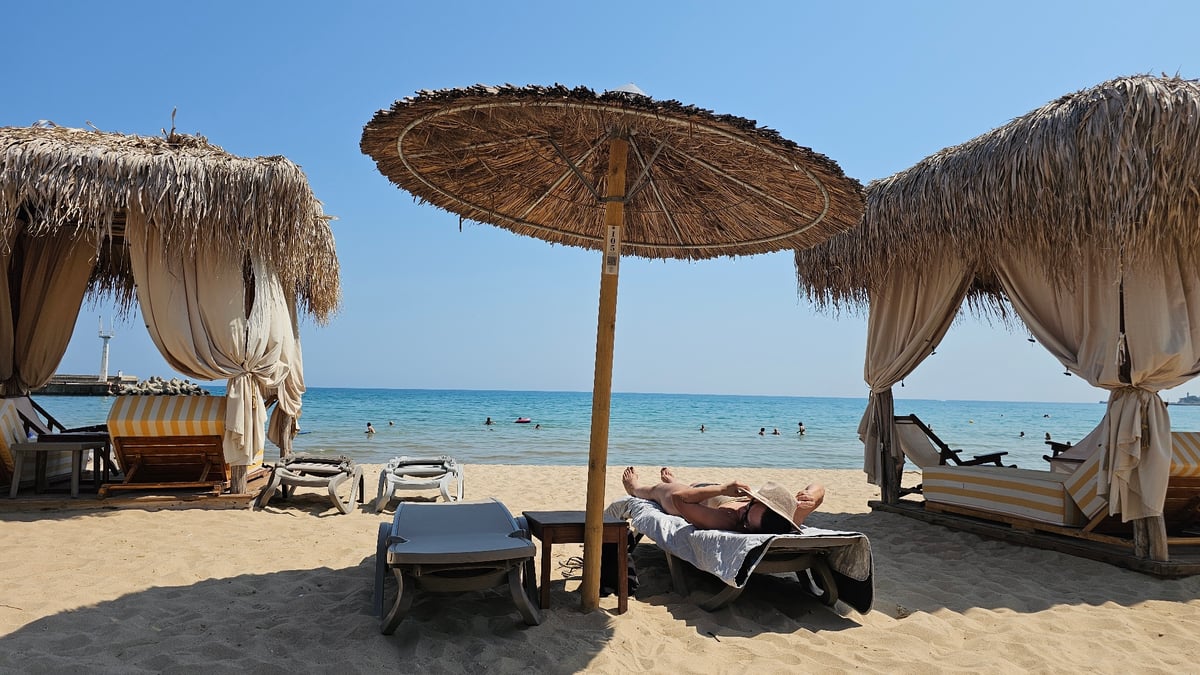 Relaxing on a sunny beach in Varna, Bulgaria